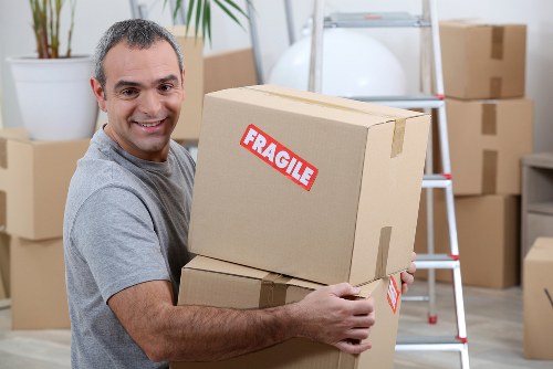 Office removals team planning a business move in Canary Wharf