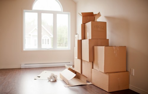 Moving furniture into a modern Canary Wharf apartment