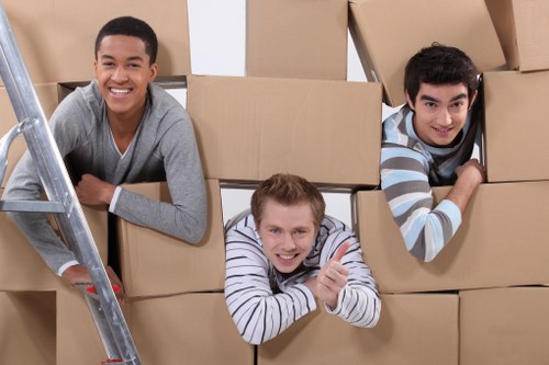 Local home removals team preparing a Canary Wharf move
