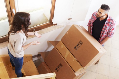 Office relocation service in Canary Wharf business district
