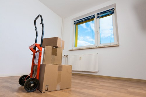 Careful loading of furniture for a local move in Canary Wharf